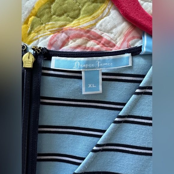 Draper James Ponte Striped A-Line V-Neck Dress - Picture 3 of 3